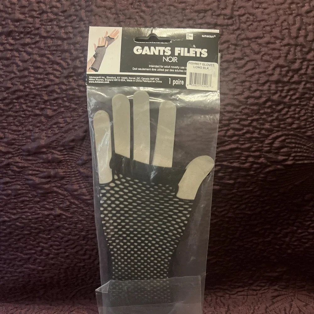 Black Fishnet Gloves Halloween Costume Accessory Dress Up Cosplay New In Package
